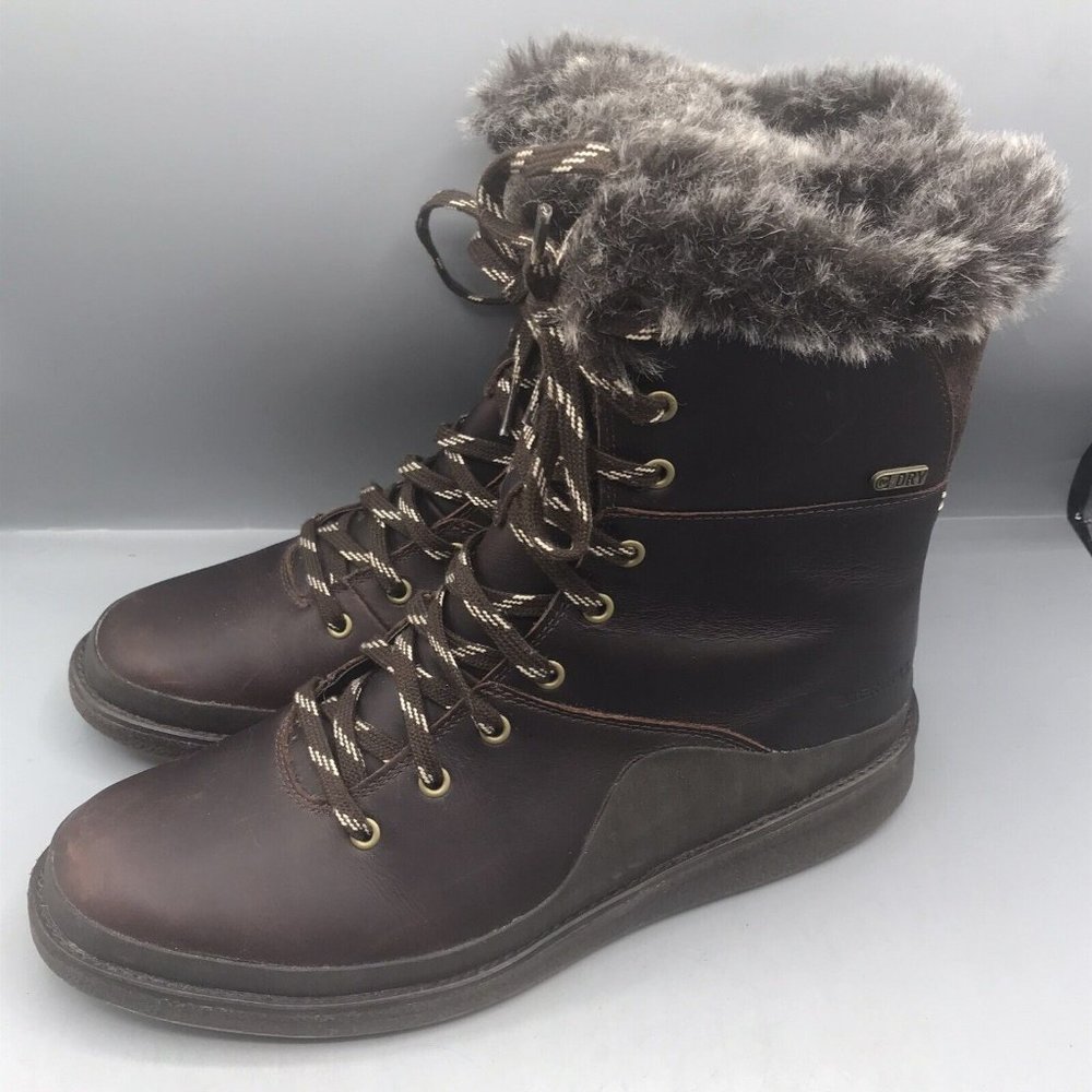 Merrell Womens Tremblant Ezra Lace Waterproof Boots Ice Plus J95306 Sz 9 Vibram